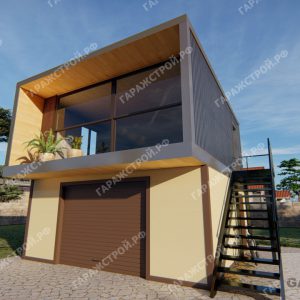 Двухэтажный гараж размером 6x6м