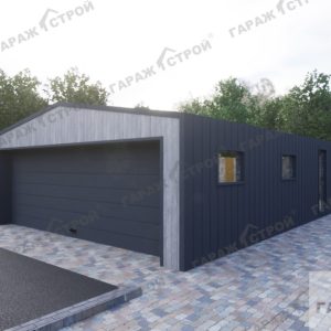 Гараж с хозблоком в стиле Барнхаус 9х7м