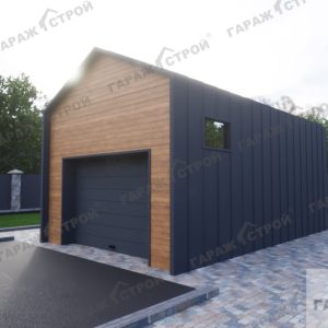 Гараж из сэндвич-панелей в стиле Барнхаус 8х5м